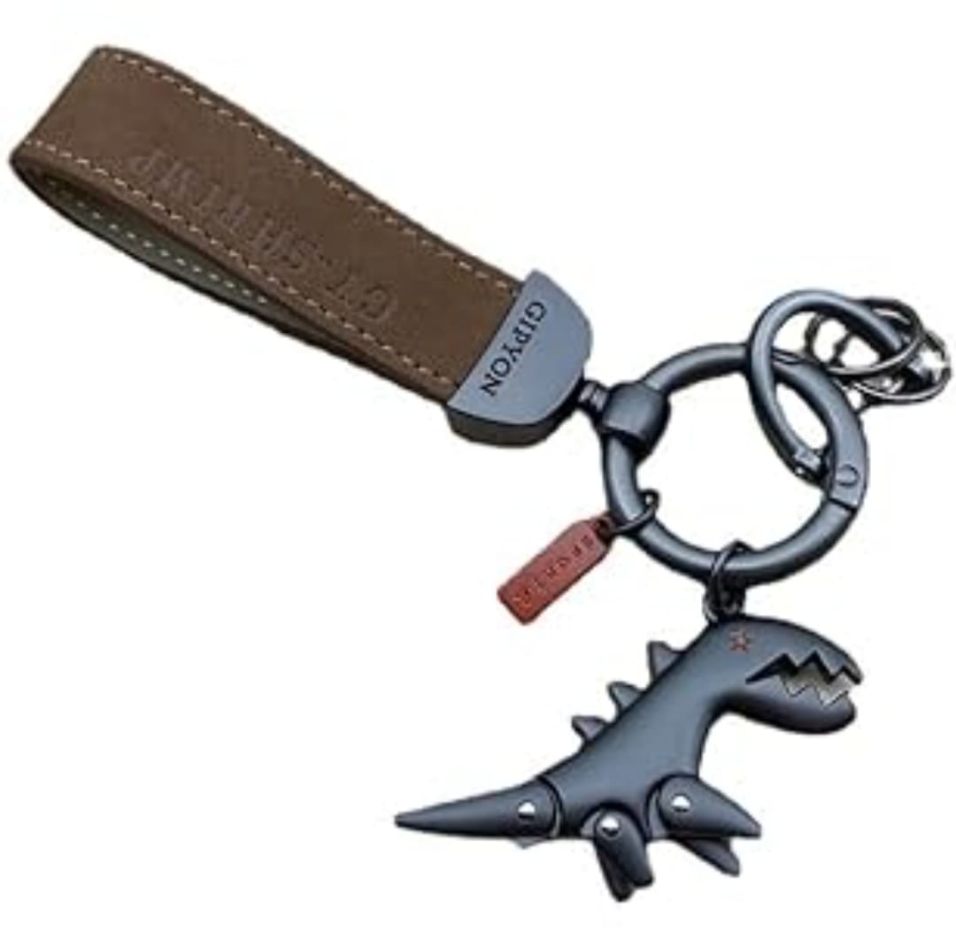 Suede Keychain - Popular Cute Dinosaur Charm, Adorable Cartoon Car Keyring.