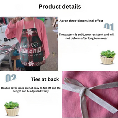 Cute Cinnamon Dog Parent-Child Apron, Adult Neck-Hanging, No-Wash Cotton Linen Fabric, Kitchen Oil-Proof Sleeveless Waist Apron Wholesale