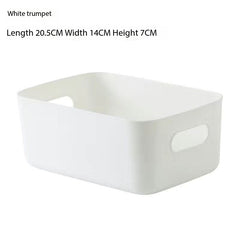 Simple White Storage Basket with Handle - Ins-Style Organizer for Dorms & Home