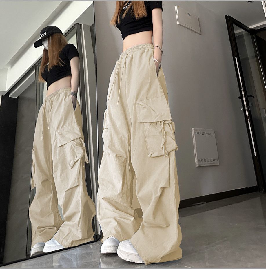 Maillard straight wide-leg Parachute cargo pants