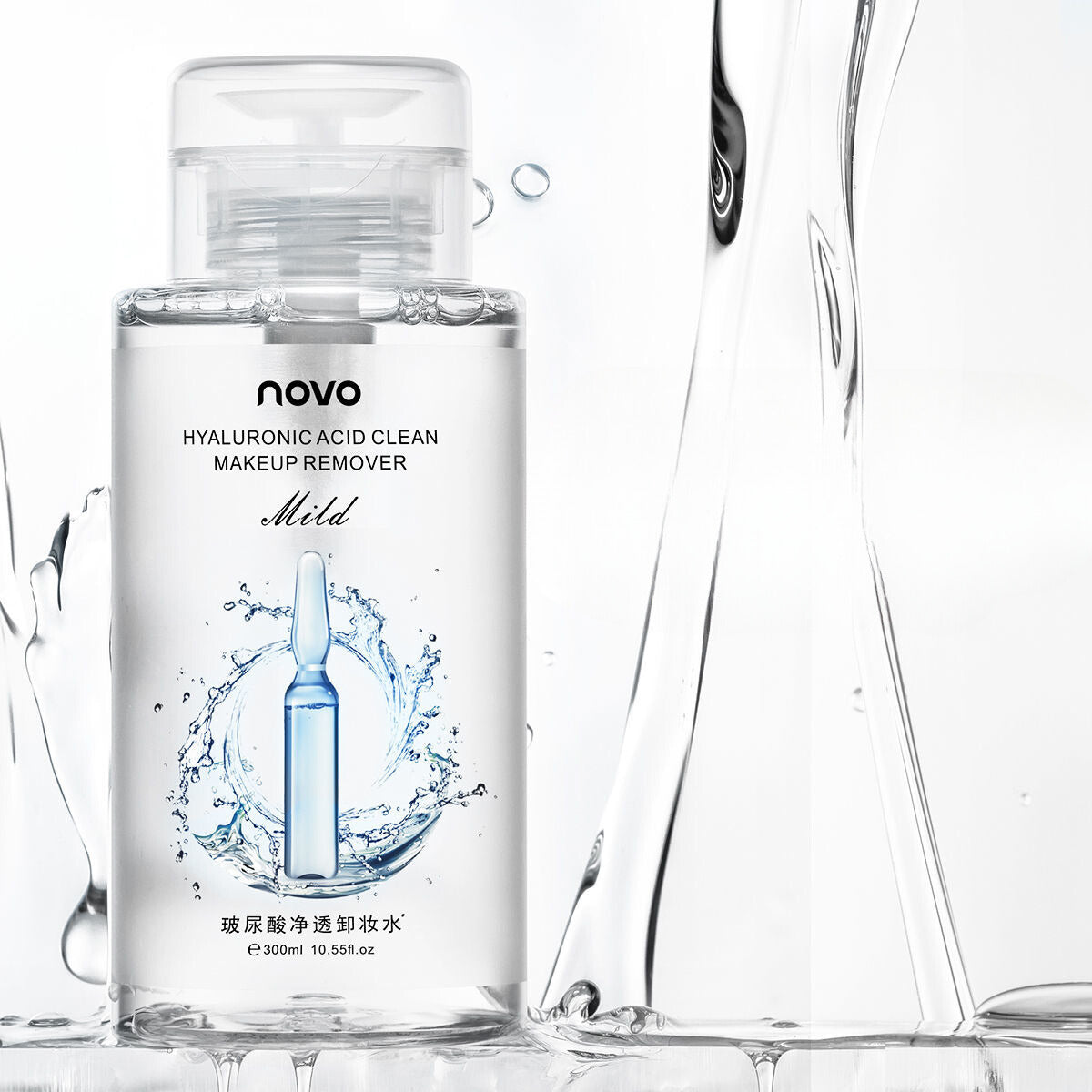 NOVO 3-in-1 Cleansing Oil - Gentle and Non-Irritating, Deep Cleansing , Eye and Lip Makeup Remover, Facial Cleansing Water