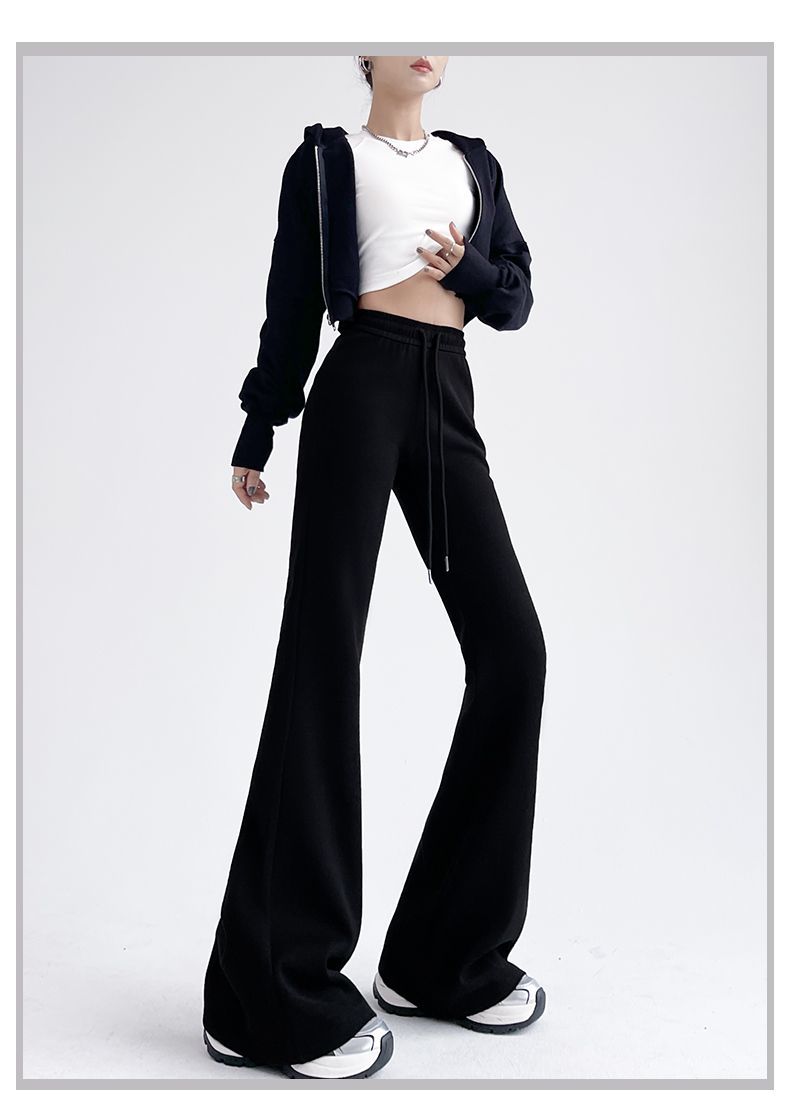 Flared high-waisted slimming bootcut pants, versatile American-style casual pants