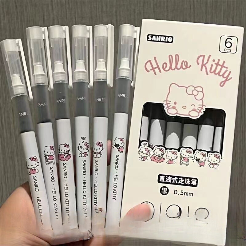 Hello Kitty Liquid Ink Rollerball Pen – High-Quality, Quick-Drying 0.5mm Black Pen, Cute Design for Exams and Writing