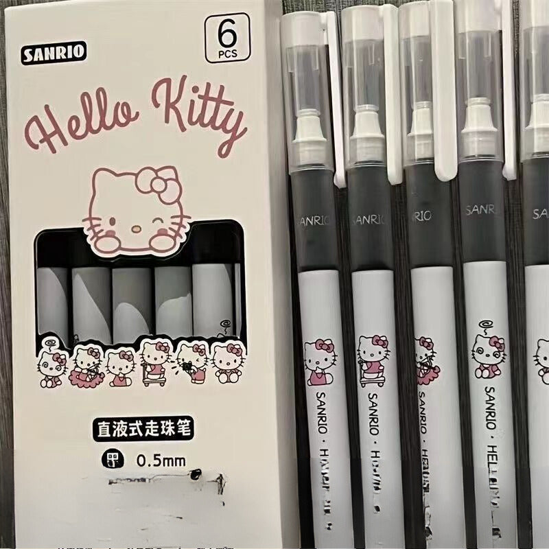 Hello Kitty Liquid Ink Rollerball Pen – High-Quality, Quick-Drying 0.5mm Black Pen, Cute Design for Exams and Writing