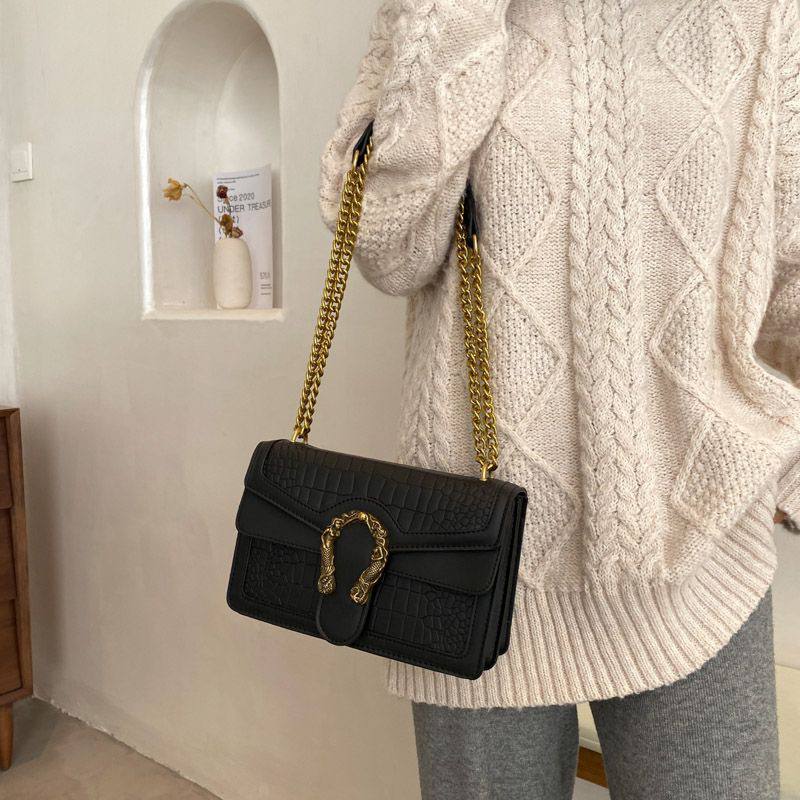 Vintage texture women's bag one-shoulder crossbody bag women's versatile ins square bag