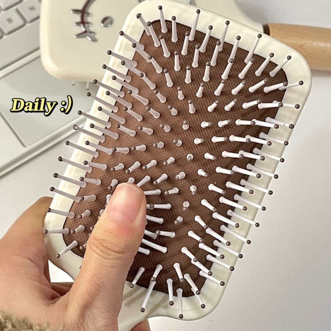 Hello Kitty Wooden Massage Hair Brush – Anti-Static Air Cushion Brush for Tangle-Free Styling