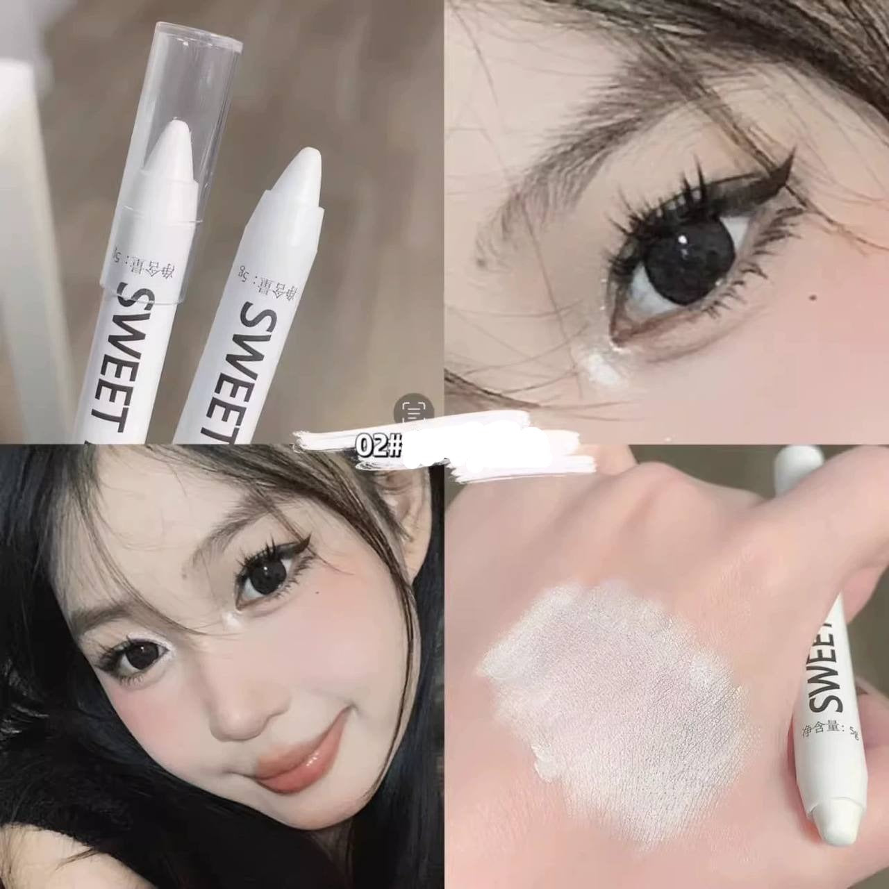 Glitter Eyeliner Highlighter Pencil Long Lasting Brightening Eyes Corner Pearly White Eyeshadow Pen Shiny Eye Cosmetic