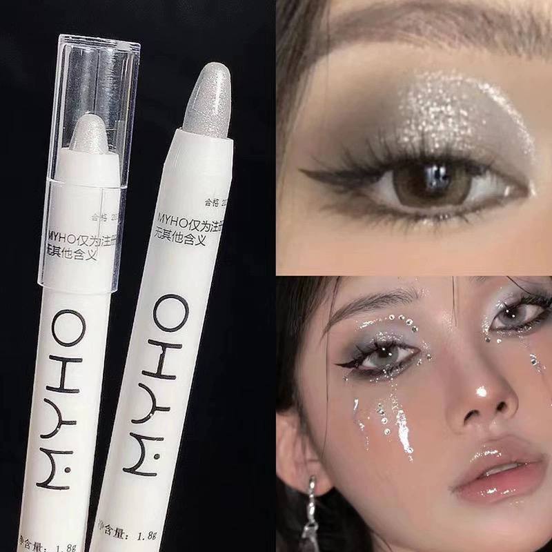 Glitter Eyeliner Highlighter Pencil Long Lasting Brightening Eyes Corner Pearly White Eyeshadow Pen Shiny Eye Cosmetic