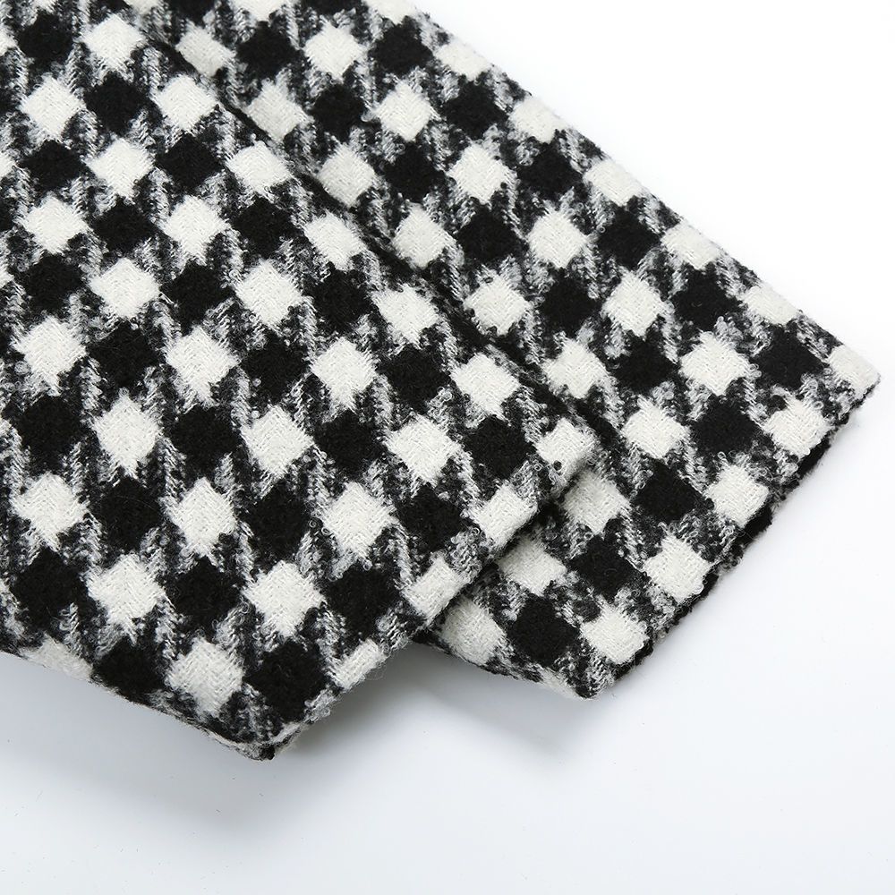 Checkered pattern black-white-Gray thick blazers