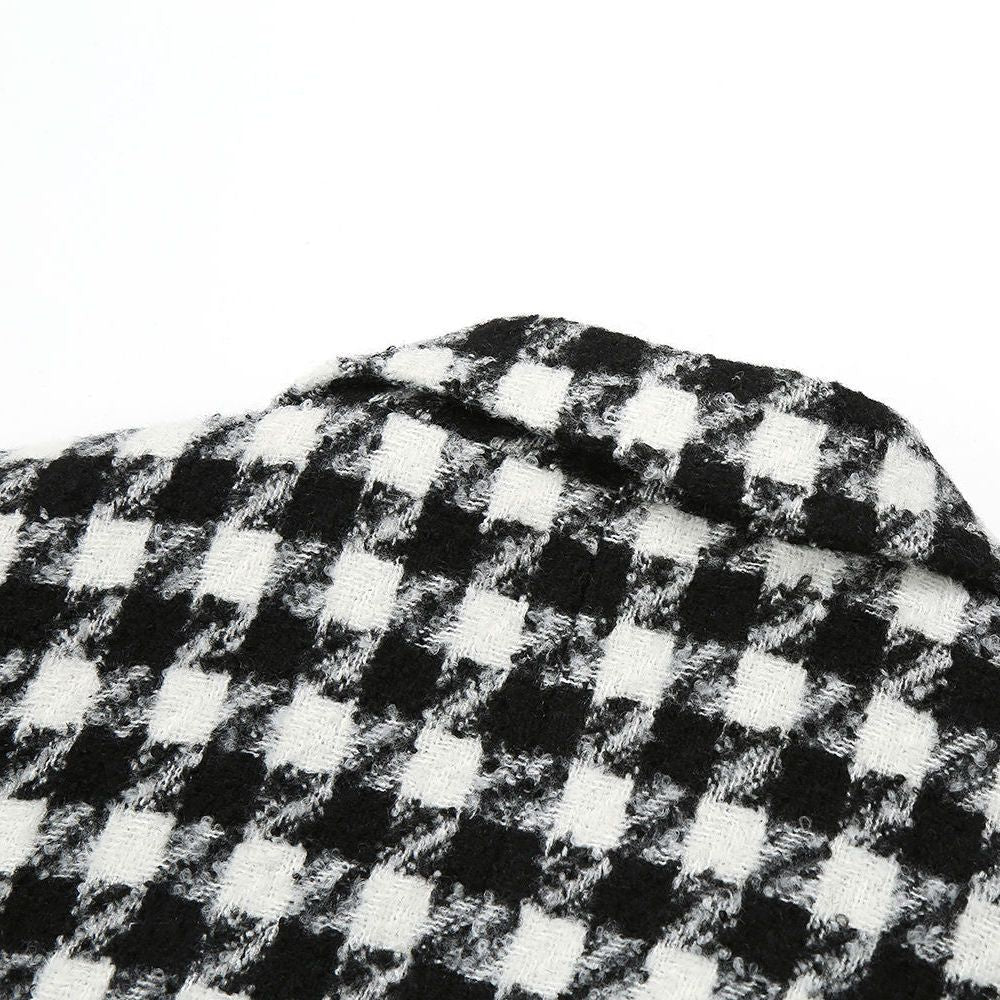 Checkered pattern black-white-Gray thick blazers