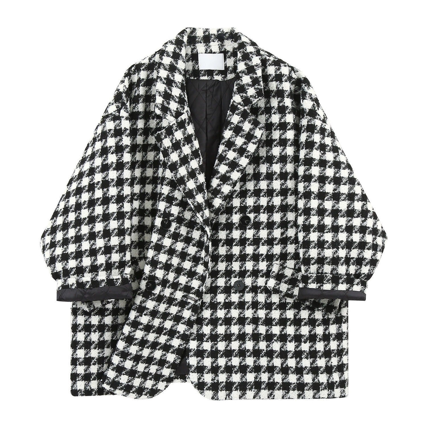 Checkered pattern black-white-Gray thick blazers