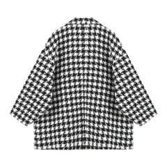 Checkered pattern black-white-Gray thick blazers