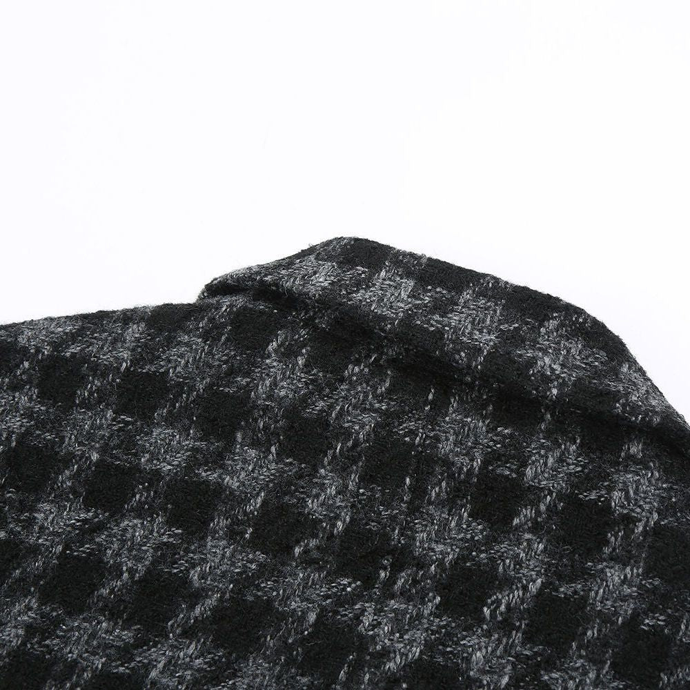 Checkered pattern black-white-Gray thick blazers