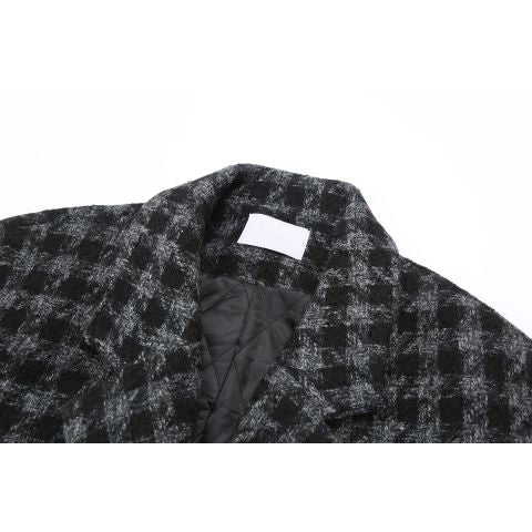 Checkered pattern black-white-Gray thick blazers