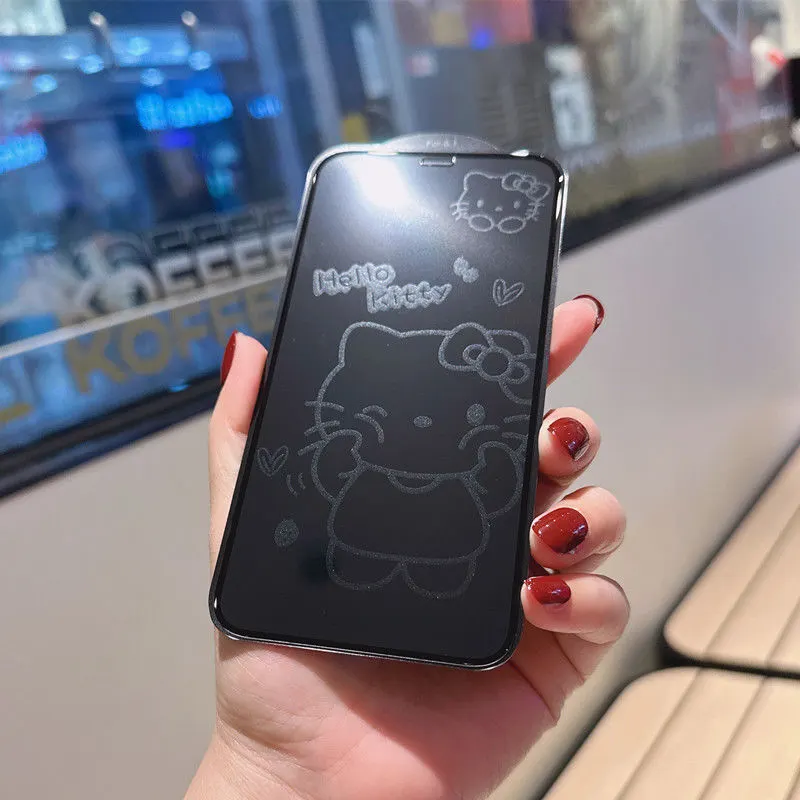 13398258174981571 Cute Hello Kitty Tempered Glass Screen Protector – Anti-Fingerprint Cartoon Design - Image 1