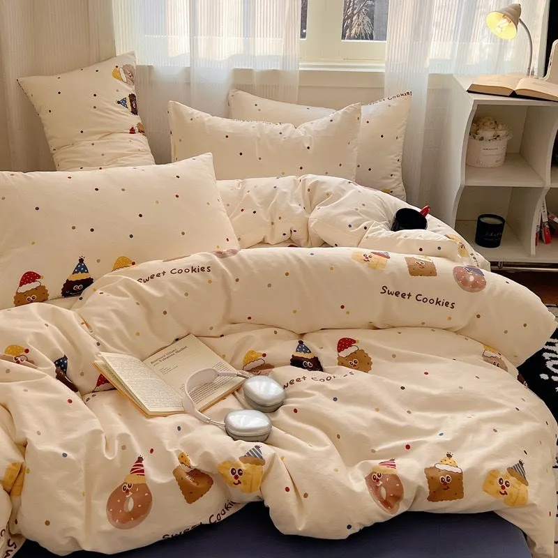 IMG_2276 Cream Korean -style Sweet Cookies Monster bedding set - Image 1