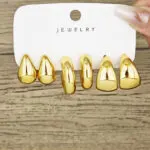 Gold Water Drop Hoop Earrings – Minimalist Luxe Huggie Hoops for WomenGold Water Drop Hoop Earrings