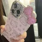 Hello Kitty Rhinestone Bowknot Full Coverage Phone Case for Apple Phones - Image 10