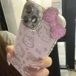 Hello Kitty Rhinestone Bowknot Full Coverage Phone Case for Apple Phones - Image 6