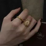 Tiger Eye Portrait Lace Ring for Women – Luxury Vintage Finger Ring - Image 3