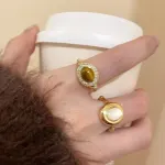 Tiger's Eye Adjustable Ring - Vintage Chinese Style Jewelry - Image 9