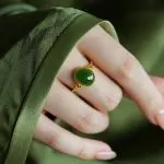 Natural Hetian Jade Green Cabochon Ring – Elegant Jade Ring - Image 6