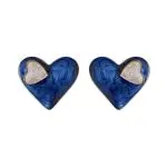 Asymmetric blue advanced exaggerated unique design earrings for women - Image 5
