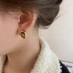 Retro Maillard style unique tiger eye stone earrings for women light luxury versatile high-end earrings - Image 4