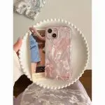 Korean style fairy Feather yarn pink bow phone case - Image 2