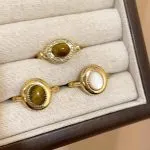 Tiger's Eye Adjustable Ring - Vintage Chinese Style Jewelry - Image 2