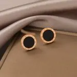 Titanium Steel Roman Numeral Stud Earrings – Niche Luxury Design, High-End Fashion Earrings - Image 10