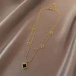 Double-Layer Four-Leaf Clover Necklace –  Titanium Steel Luxury Chain - Image 7