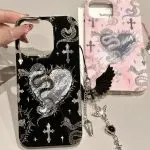 Gothic Cross & Snake iPhone Case – Dark Aesthetic, Matte Finish