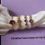 French Retro Purple Open Ring – Sparkling Vintage-Inspired Statement Ring for Women - Image 5