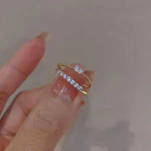 Exquisite Zircon Heart Ring Set – Light Luxury Couple Rings for Women