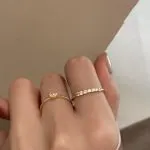Exquisite Zircon Heart Ring Set – Light Luxury Couple Rings for Women - Image 5