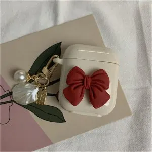 Princess Bow Pearl Shell Wireless Earbuds Case