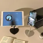 Cute Heart-Shaped Adjustable Phone & Tablet Stand – Universal Foldable Desk Holder - Image 3