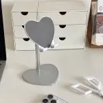 Cute Heart-Shaped Adjustable Phone & Tablet Stand – Universal Foldable Desk Holder - Image 2