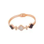 Four Leaf Clover Titanium Steel Rose Gold Open Bracelet for Women - Image 17