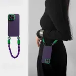 Midnight Purple Luxury iPhone Case with Wrist Strap - Image 2