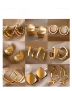 Gold Metal Hoop Earrings – Retro Elegant Design - Image 11