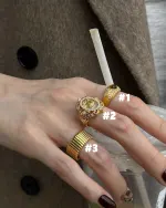 Tiger Eye Portrait Lace Ring for Women – Luxury Vintage Finger Ring - Image 2