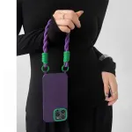 Midnight Purple Luxury iPhone Case with Wrist Strap