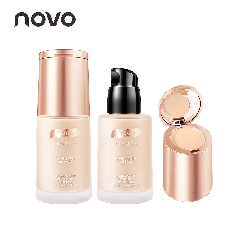 5a3db76cb1869bbc9292ba647c36fe90_1e229340-6668-45ca-ab4b-945f395307db Novo 2-in-1 Concealer Foundation - Full Coverage, Creamy Texture, Waterproof Liquid Makeup For Women - Perfect Valentine's Day Gift - Image 1