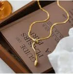 Silver Serpent Zircon Necklace for Women, Anti Tarnish Snake Bone Collarbone Chain - Image 6