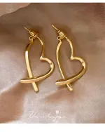 Gold Metal Hoop Earrings – Retro Elegant Design - Image 8