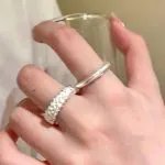 Chinese Style Brushed Open Ring – Luxury Adjustable Couple Ring - Image 4