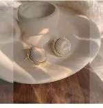 Textured Retro Stud Earrings – Elegant Metal Earrings - Image 5