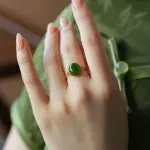 Natural Hetian Jade Green Cabochon Ring – Elegant Jade Ring - Image 2